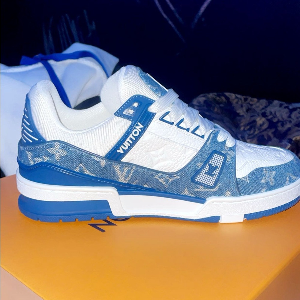 Louis Vuitton Blue and White Sneakers